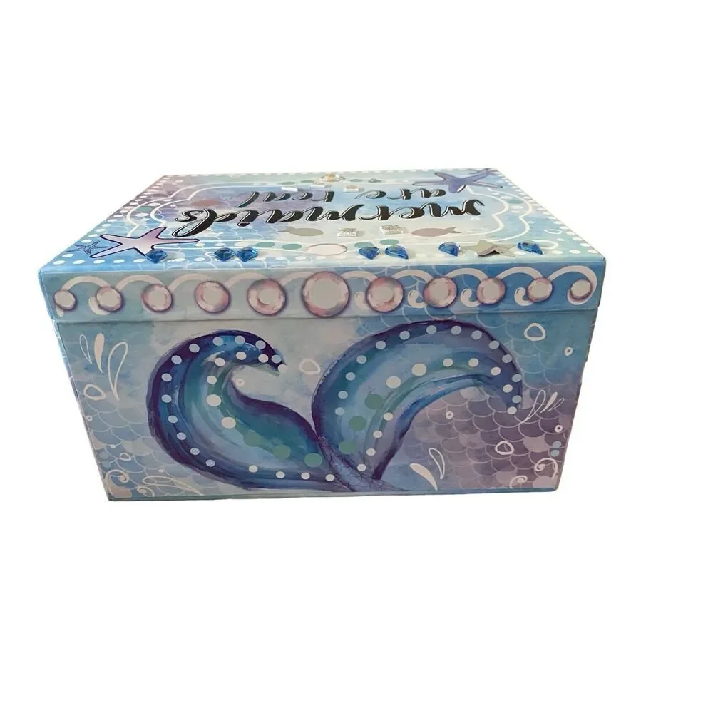 Mermaids Are Real Triple Compartment Jewelry Box Pullout Drawers